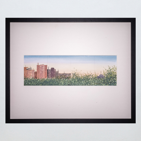 Home Within, City Beyond Framed Watercolor Art