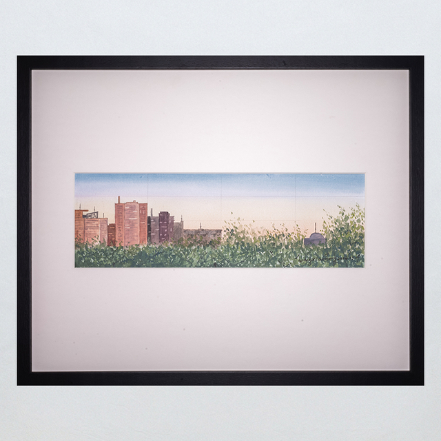 Home Within, City Beyond Framed Watercolor Art
