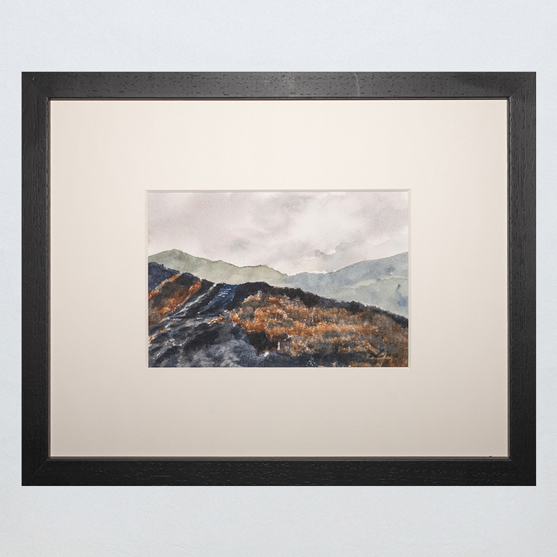 Fangding Manor Framed Watercolor Art 