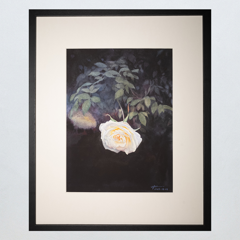 Silent Soliloquy Framed Watercolor Art