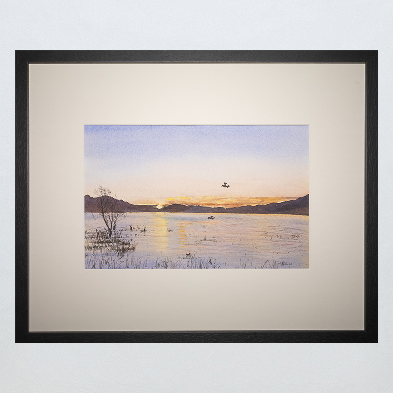 Only the Lake Knows Framed Watercolor Art